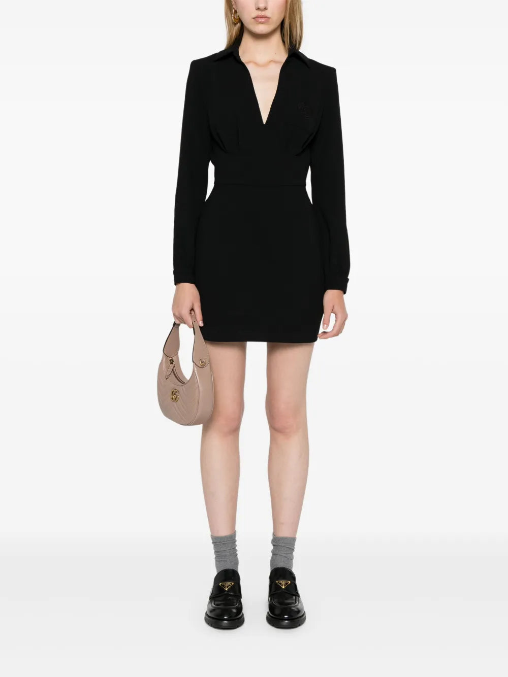 Crepe Shirt Mini Dress