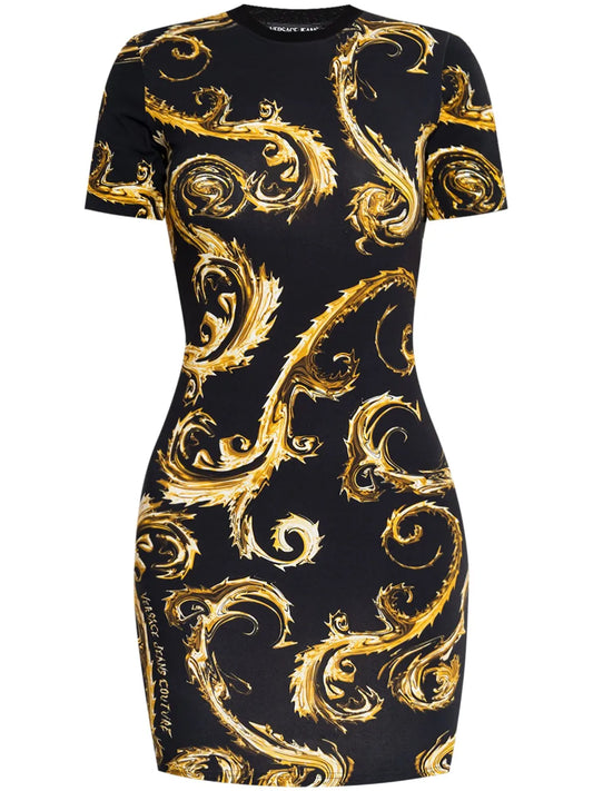 Baroque-Print T-Shirt Dress