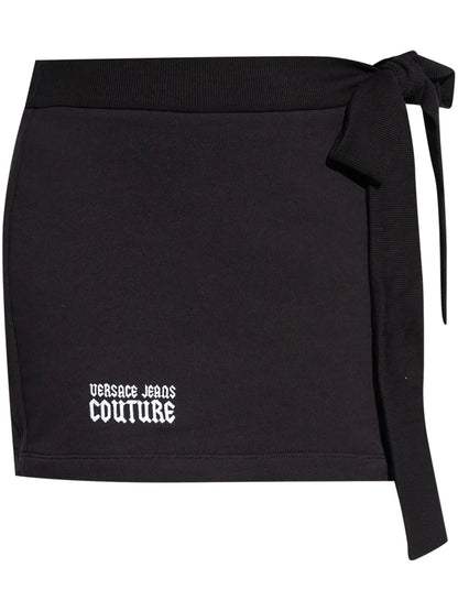 Logo-Embroidered Cotton Mini Skirt