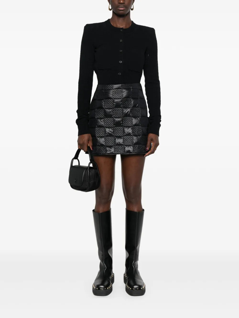 Logo-Patch Quilted Miniskirt