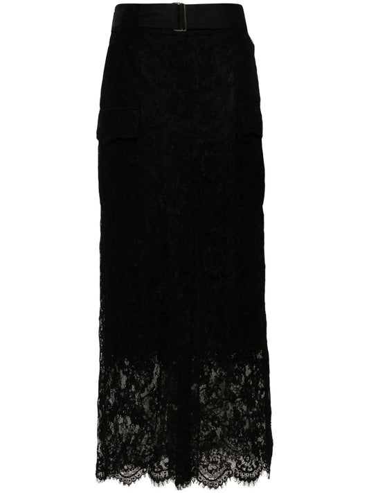 Corded-Lace Maxi Skirt