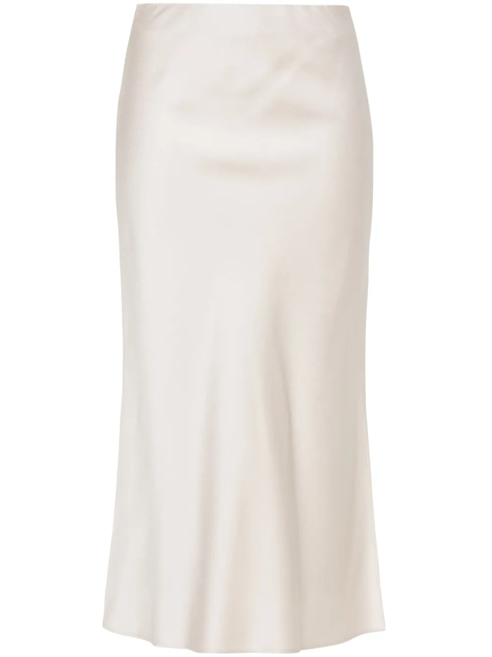 High-Waist Satin Midi Skirt