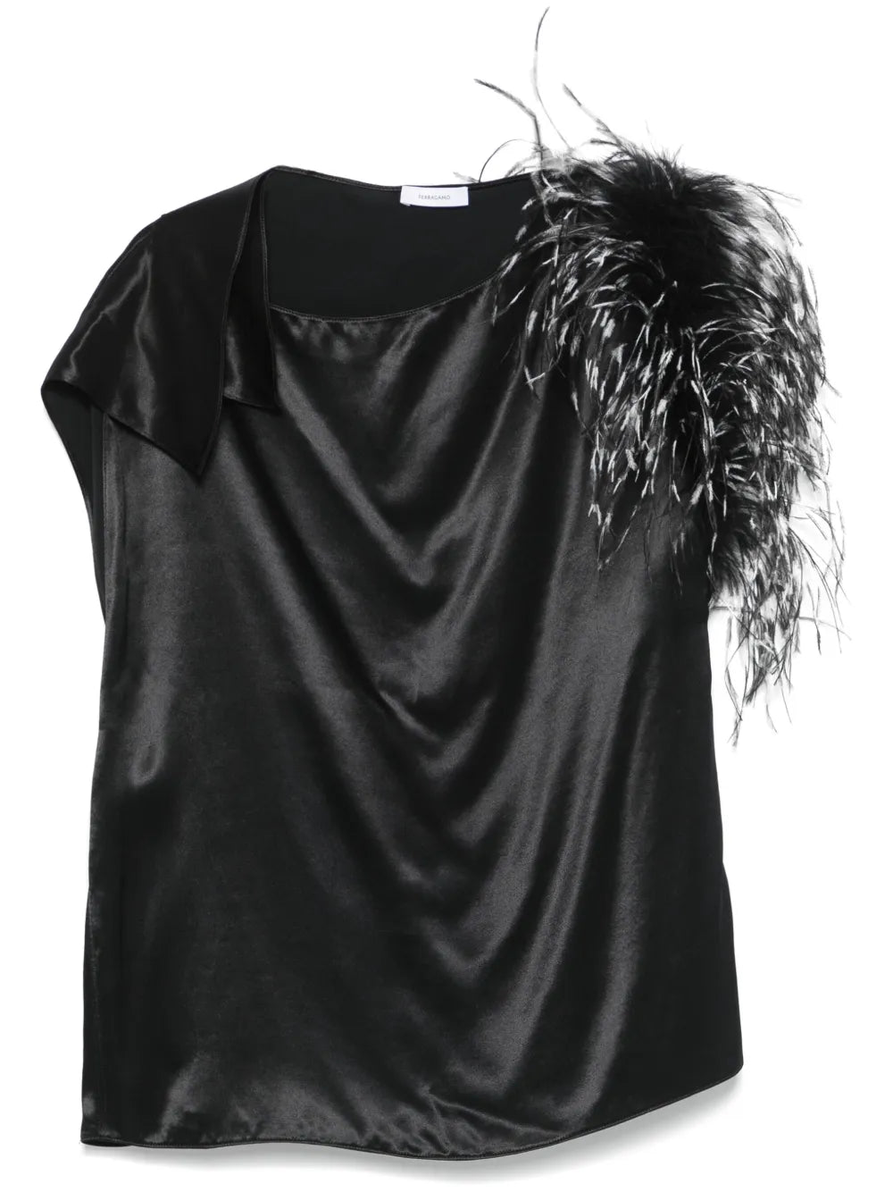 Feather-Trim Asymmetric Top