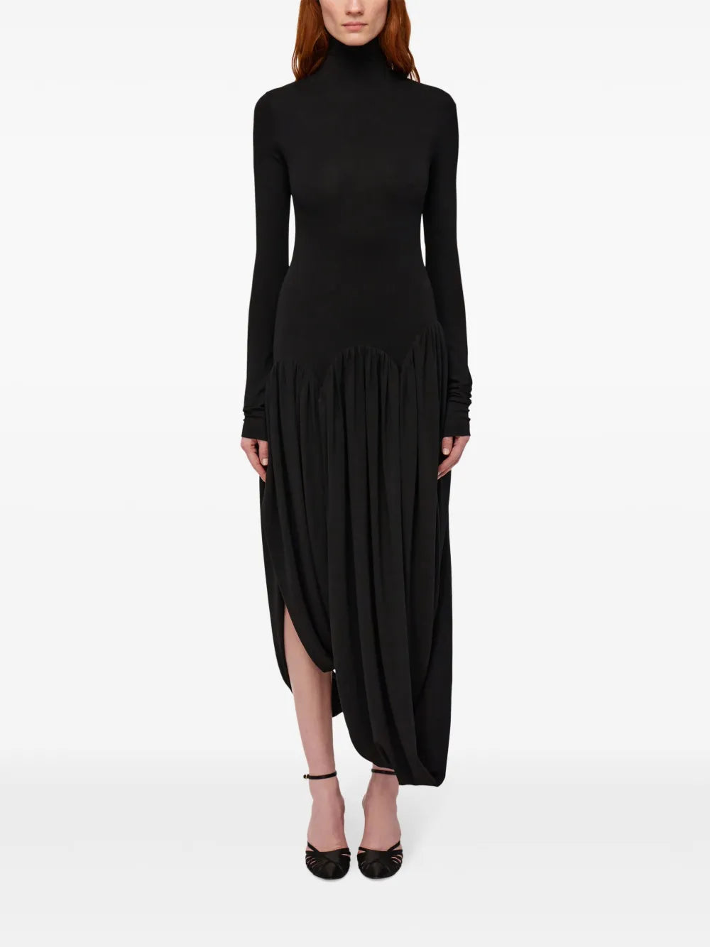 Turtleneck Tulip-Design Dress