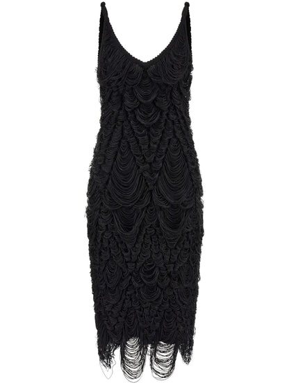 Fringed Silk Dress