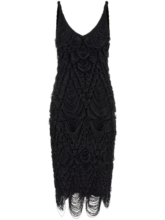 Fringed Silk Dress