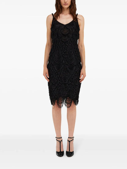 Fringed Silk Dress