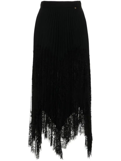 Lace-Embellished Midi Skirt