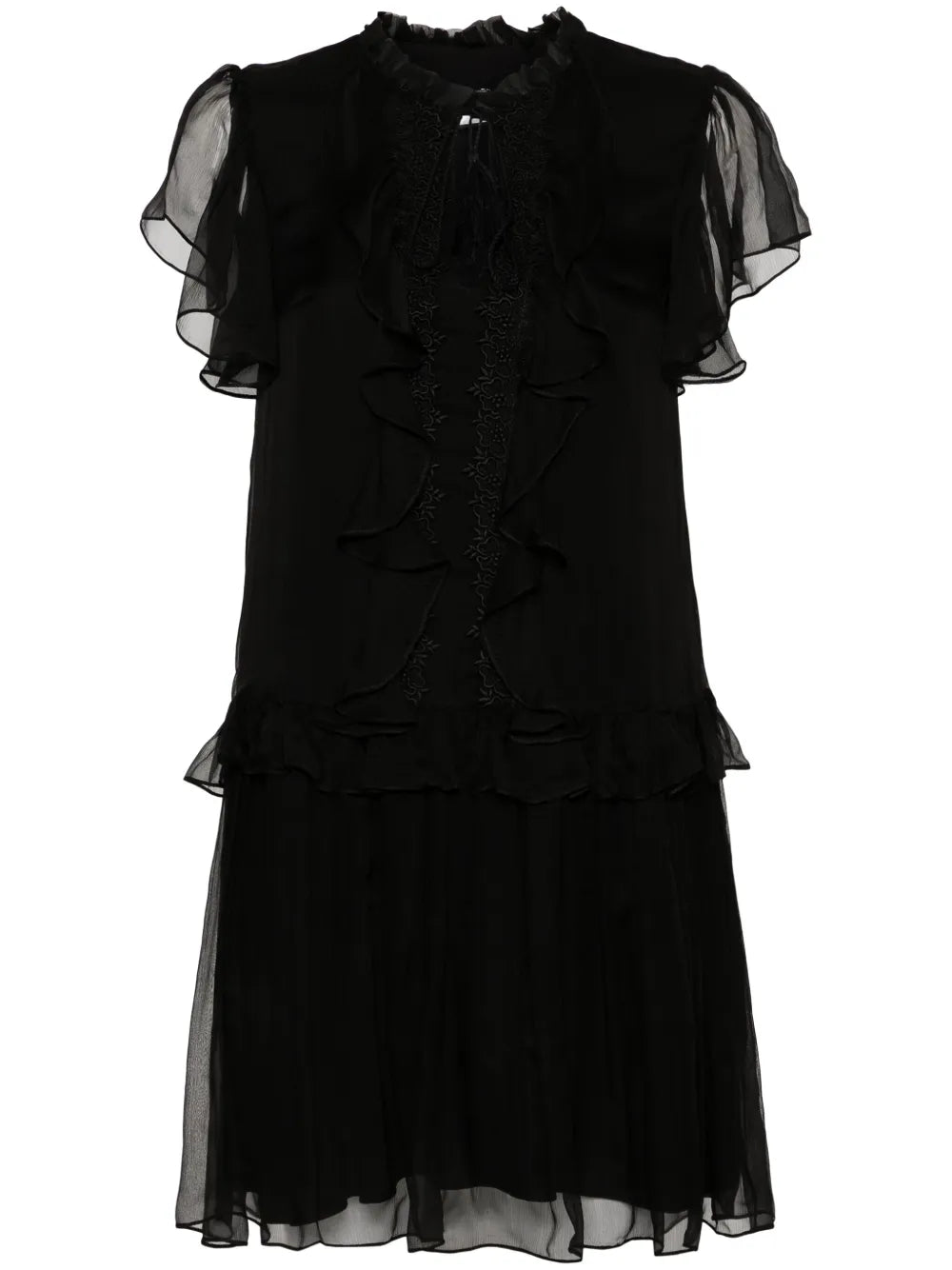 Ruffled Silk Mini Dress