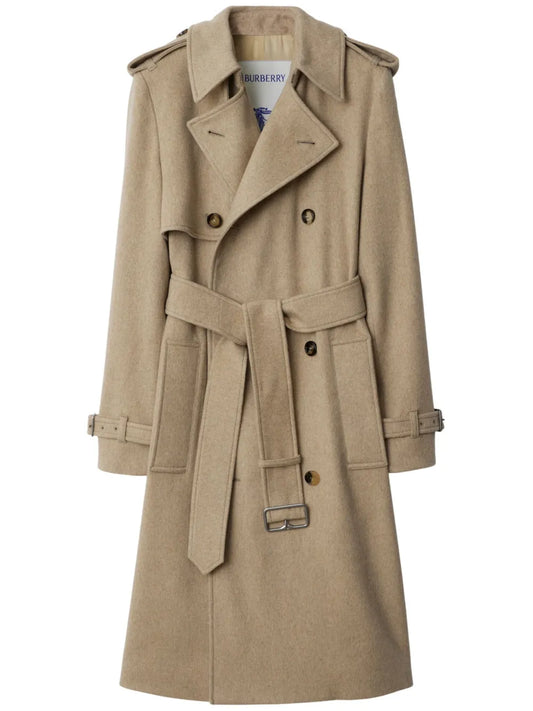 Double-Breasted Cashmere Trench Coat