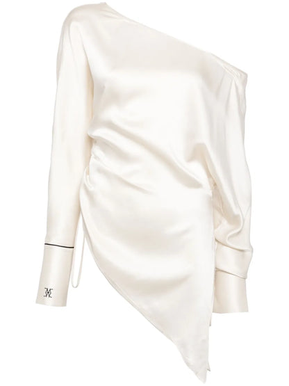 Off-Shoulder Silk Blouse