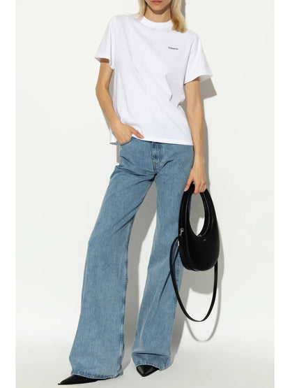 Wide-Leg Mid-Rise Jeans