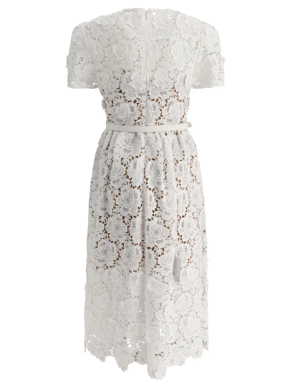 Floral-Lace Midi Dress