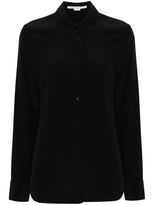 Pointed-Collar Silk Shirt