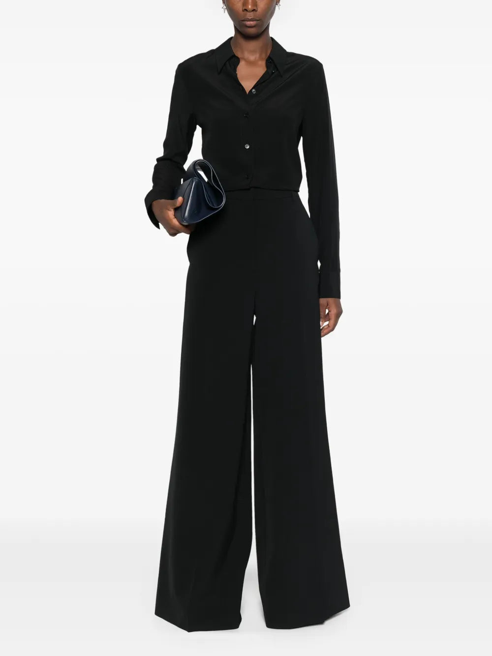 Pointed-Collar Silk Shirt