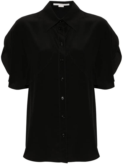Ruffle-Detail Silk Shirt