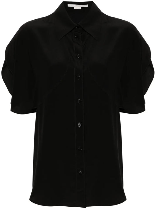 Ruffle-Detail Silk Shirt