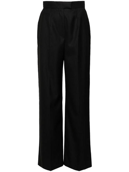 Pinstripe Tailored Wool Trousers