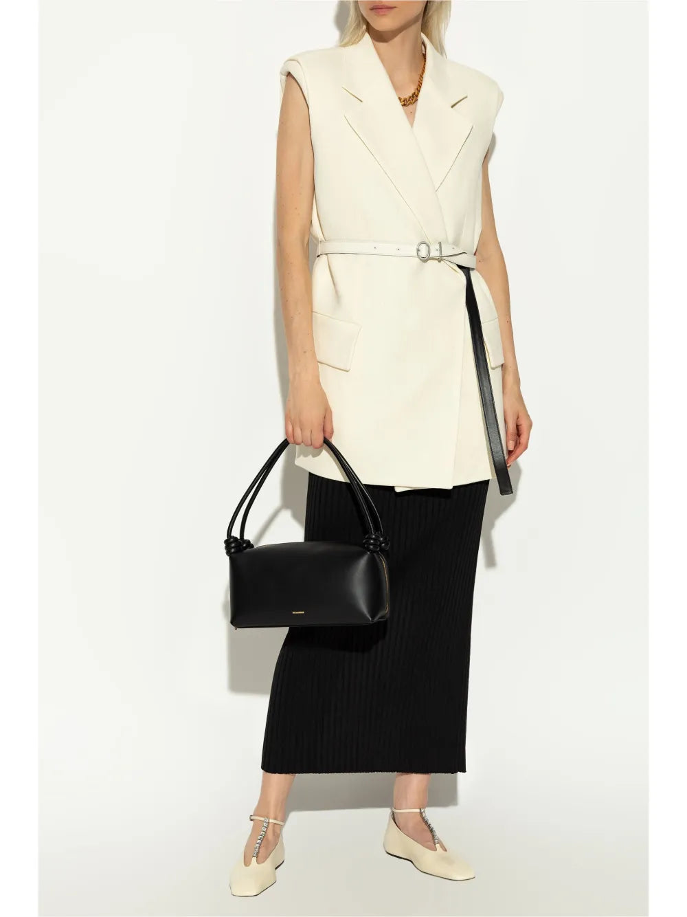 Ribbed-Knit Midi Skirt