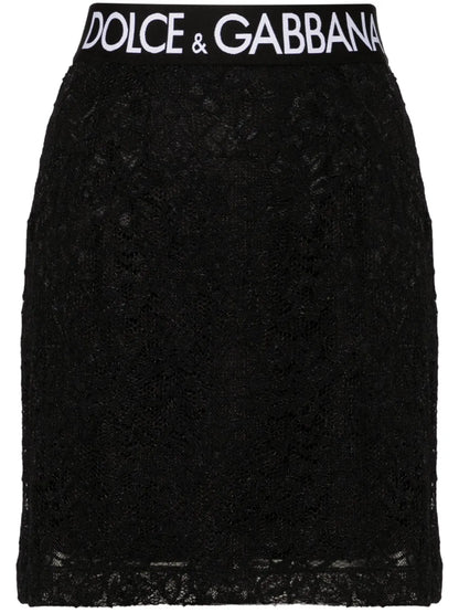 Floral-Lace Mini Skirt