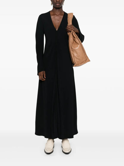 Crepe Long-Sleeve Dress