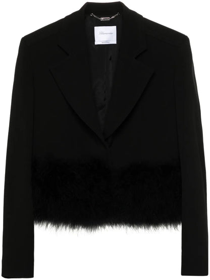 Feather-Trim Blazer
