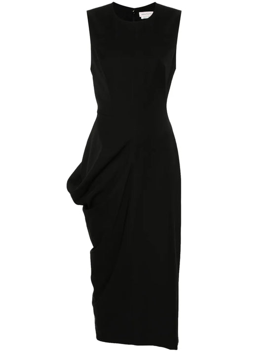 Asymmetric Wool Pencil Dress