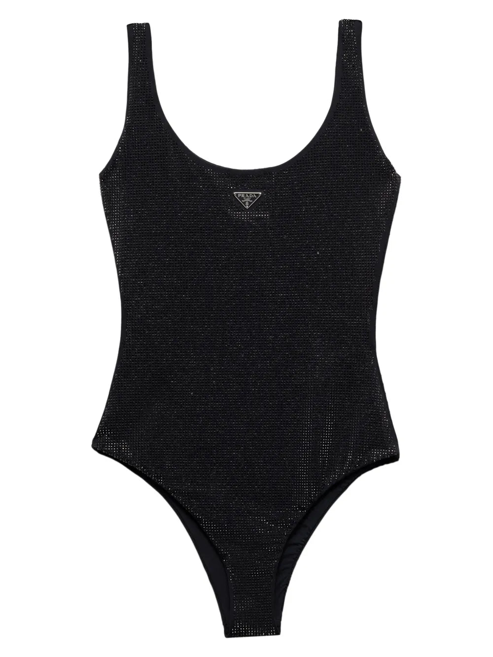 Triangle-Logo Rhinestone-Embellished Swimsuit