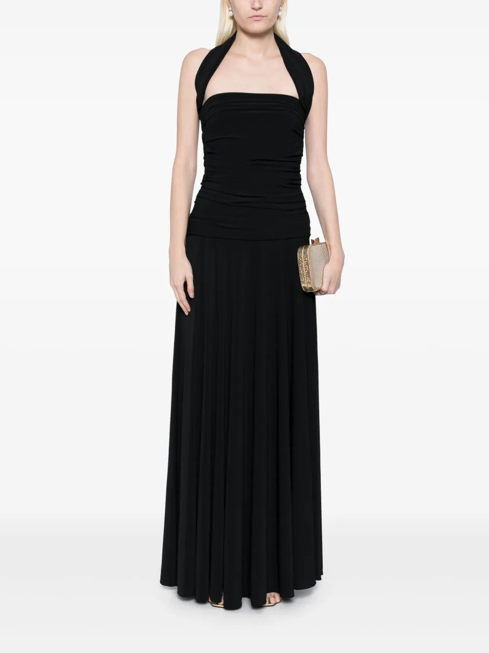 Gathered Halterneck Maxi Dress