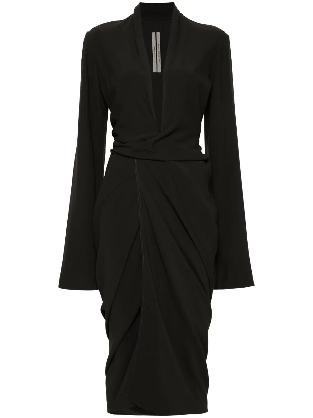 Tie-Fastening Crepe Wrap Dress