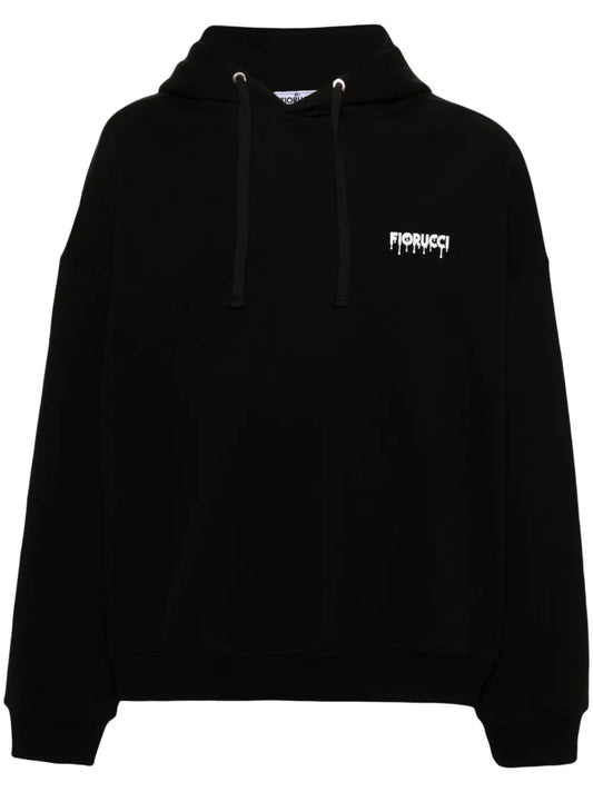 Raised-Logo Cotton Hoodie