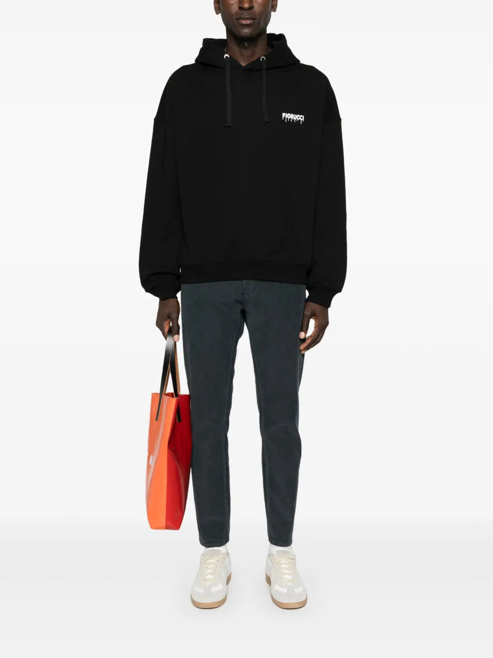 Raised-Logo Cotton Hoodie