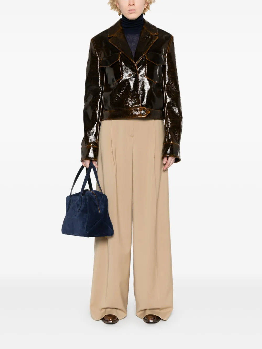 Mid-Rise Palazzo Trousers