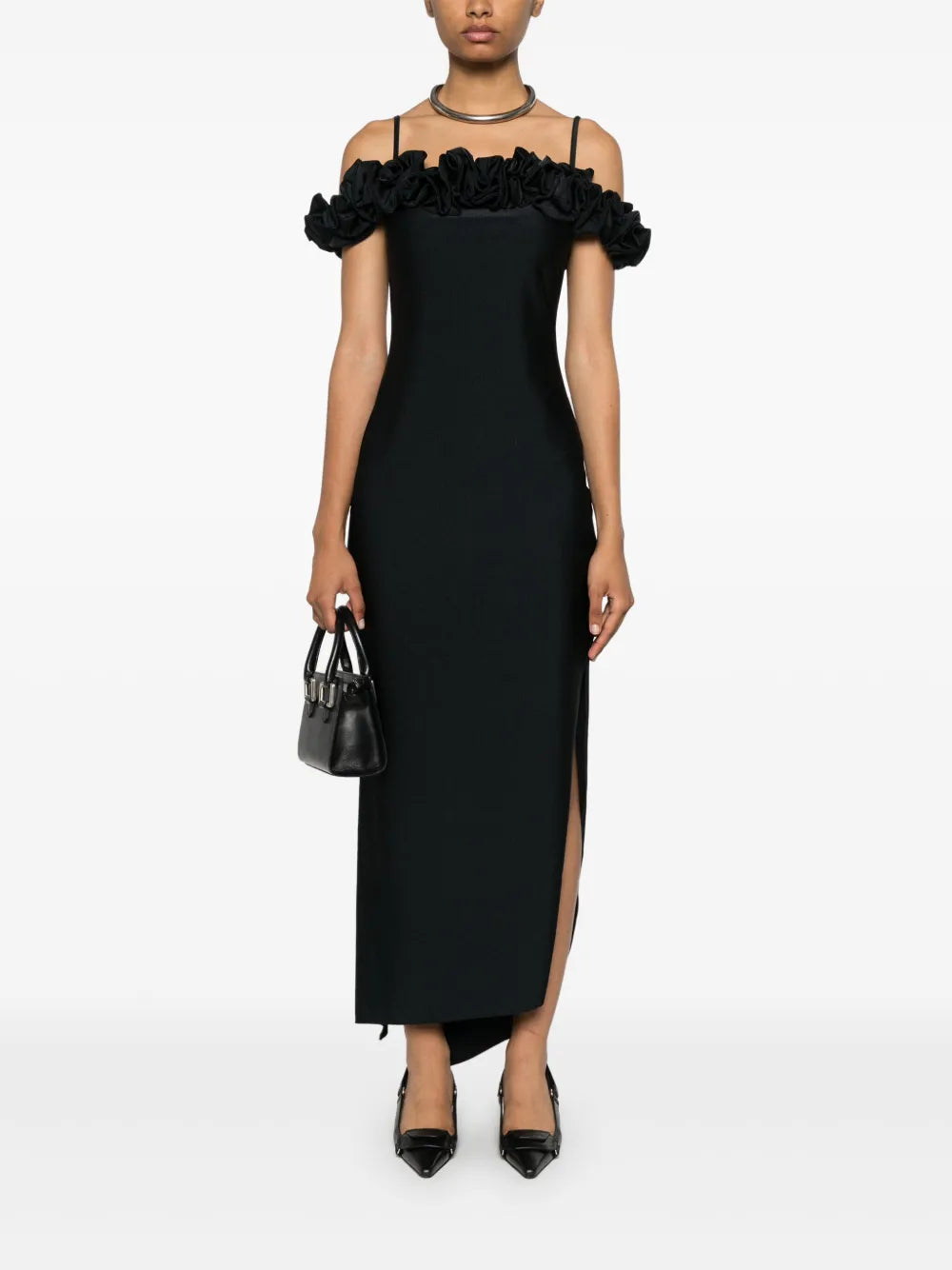 Ruffle-Detail Maxi Dress