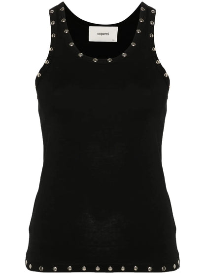 Logo-Embroidered Studded Tank Top