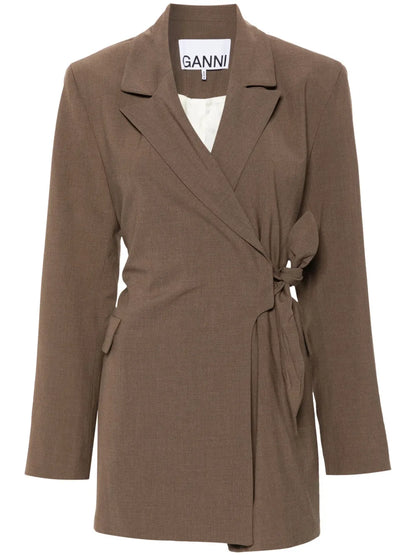 Knot-Belt Wrap Blazer