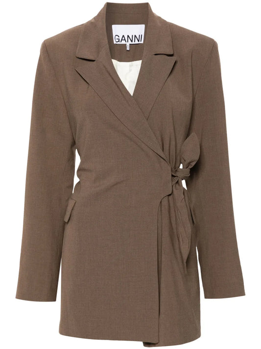 Knot-Belt Wrap Blazer