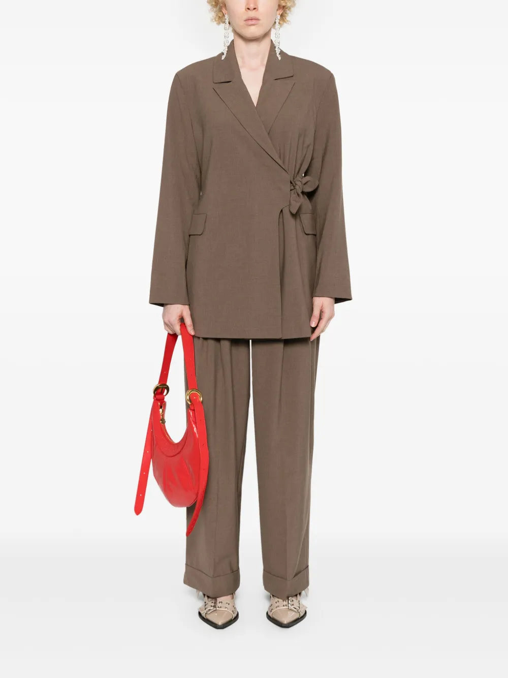 Knot-Belt Wrap Blazer