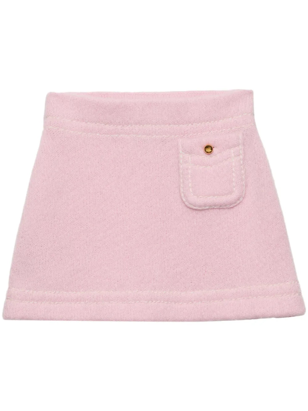 Triangle-Logo Cashmere Miniskirt