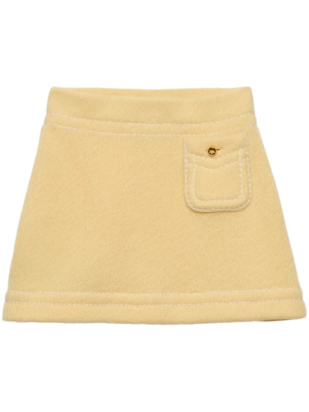 Triangle-Logo Cashmere Miniskirt