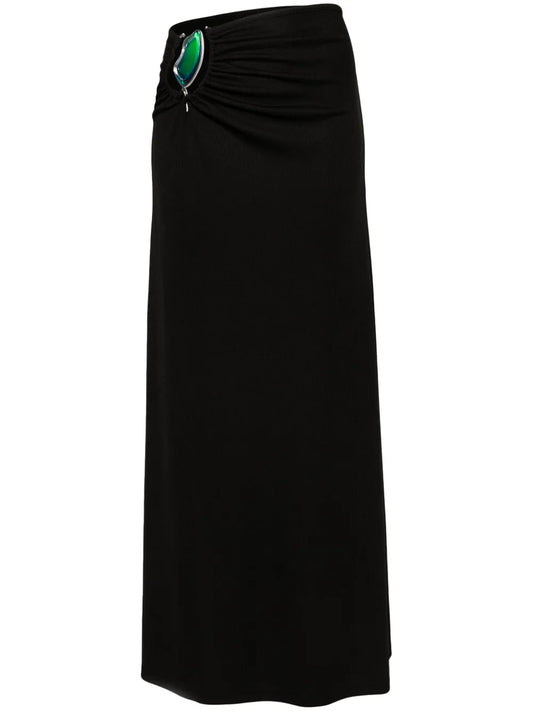 Moodstone-Embellished Maxi Skirt