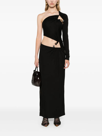 Cut-Out Asymmetric Maxi Dress