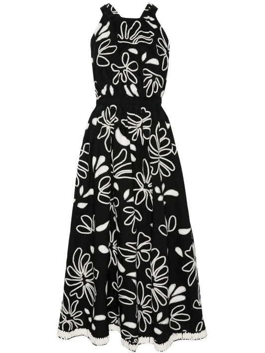 Viola Floral-Embroidery Dress