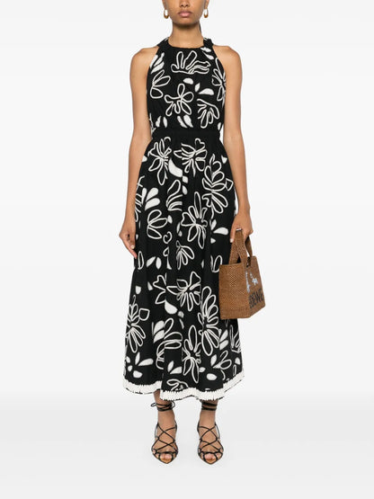 Viola Floral-Embroidery Dress