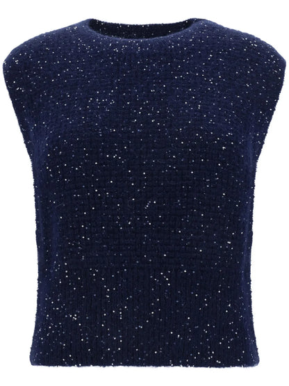 Sequinned Wool Gilet