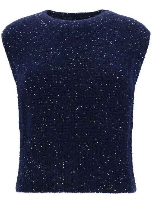 Sequinned Wool Gilet