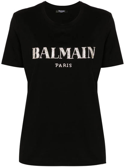 Crystal-Logo Cotton T-Shirt