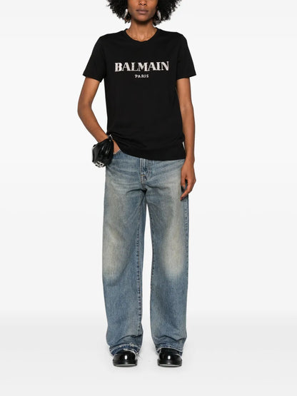 Crystal-Logo Cotton T-Shirt