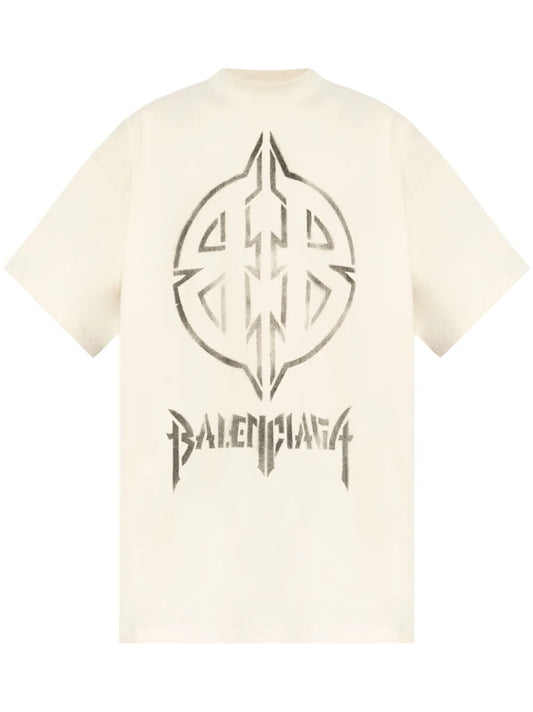 Metal Bb Stencil Cotton T-Shirt
