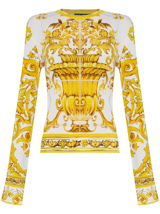 Majolica Print Sweater